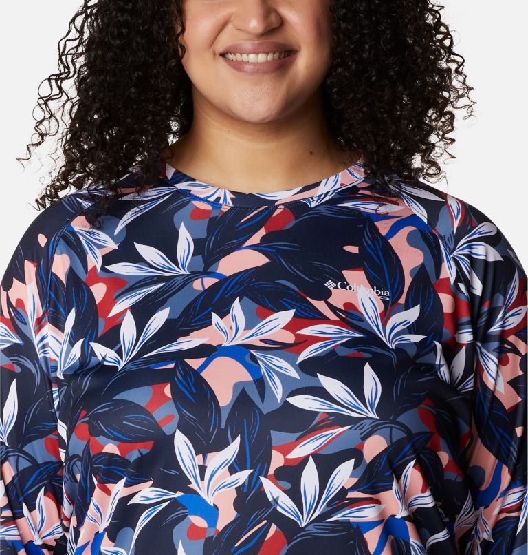 Women's Columbia PFG Super Tidal Tee II Long Sleeve Sweatshirts Flower | Plus Size CA-Q3C01